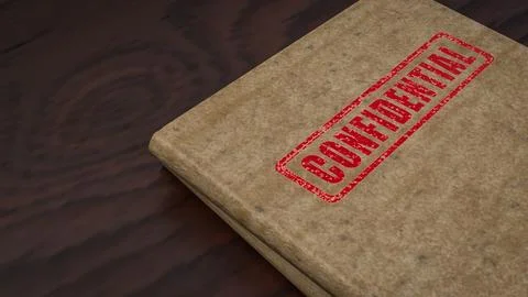 Confidential Document Folder On Office Desk 3d render. Stock Photos