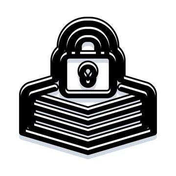 Confidential document folder with security lock icon Illustrazione stock