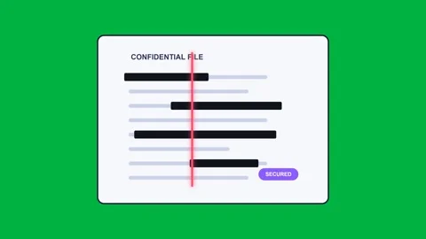 Confidential Document Redaction Bars Sweeping In on Green Screen Stock Footage 342097810