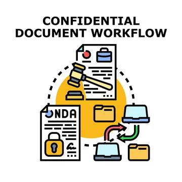 Confidential document workflow management system concept Stock Illustration