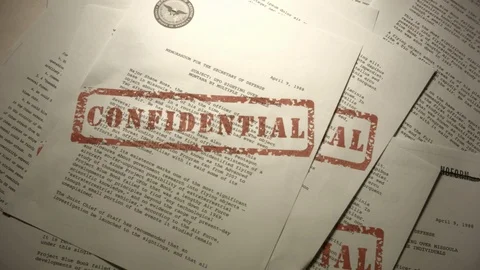 CONFIDENTIAL DOCUMENTS DROP Video stock 90062581
