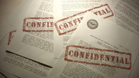 CONFIDENTIAL DOCUMENTS Drop into frame Video stock 90062592