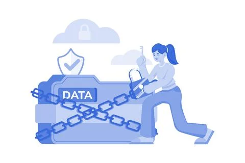 Confidential documents security Illustration concept on white background 스톡 일러스트