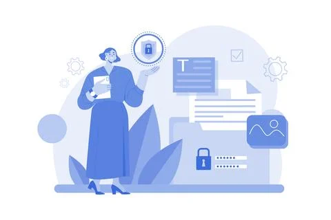 Confidential Documents Security Illustration concept on a white background Stockillustratie