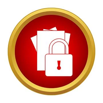 Confidential documents security padlock protecting important private files Illustrazione stock