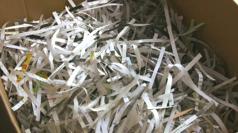 Confidential Documents Shredding Paper Through A Shredder Machine Stock Footage