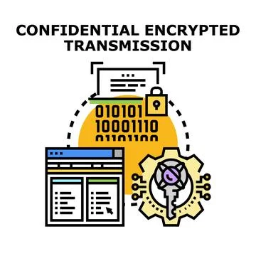Confidential encrypted transmission using cyber security technology 스톡 일러스트