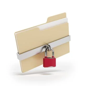 Confidential files. Padlock on folder Stockillustratie