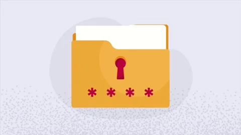 Confidential folder with lock and keyhole password protection security digi.. Stock Footage 334535556