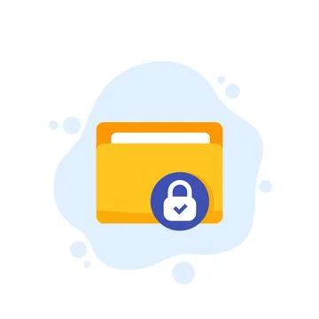 Confidential folder, protected documents icon Stock Illustration