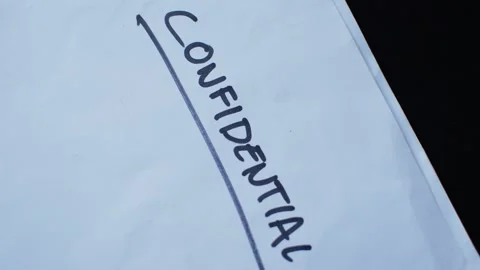Confidential folder with top segret odcuments on the office. Video stock 227118734