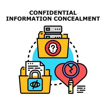 Confidential information concealment and data privacy concept Stockillustratie