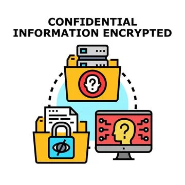 Confidential information encrypting process in data protection concept Stock Illustration