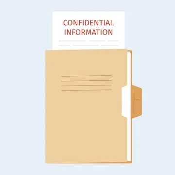 Confidential Information Folder Document Security Concept Vector Stock Illustration