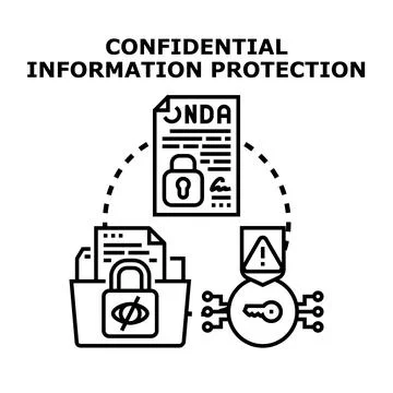 Confidential information protection concept, data security Stock Illustration