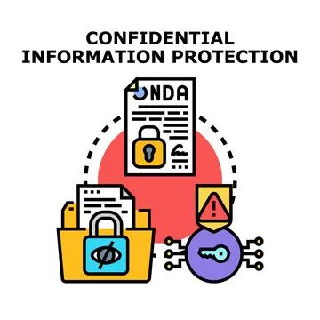 Confidential information protection concept, data security Stock Illustration