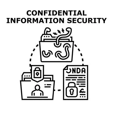 Confidential information security protecting data and digital privacy Stock Illustration