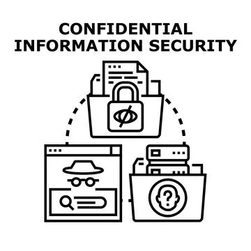 Confidential information security protecting private data access Stock Illustration
