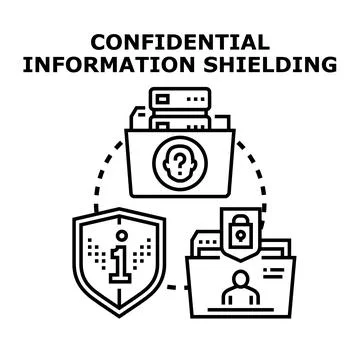 Confidential information shielding data protection concept イラスト素材