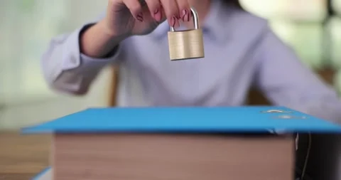 Confidential secret data and document folder locking Stock Footage 252435082