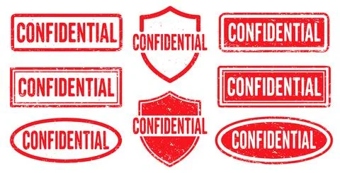 Confidential Stamp vector set. Confidential Rubber Stamp design collection Stock Illustration