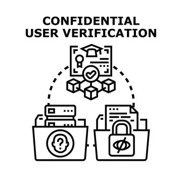 Confidential user verification process assuring data security 스톡 일러스트