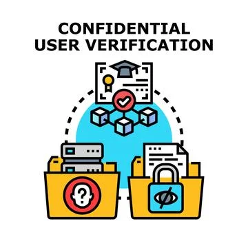 Confidential user verification process assuring data security Stock Illustration