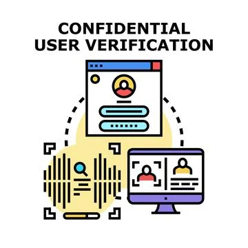 Confidential user verification process with biometric security 스톡 일러스트