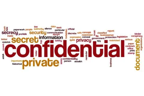 Confidential word cloud Illustrazione stock