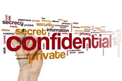 Confidential word cloud Stock Photos