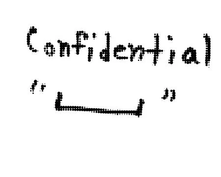 Confidential written note with underline brackets confidential handwriting Ilustração Stock
