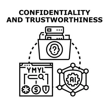 Confidentiality and trustworthiness in digital data protection Stockillustratie