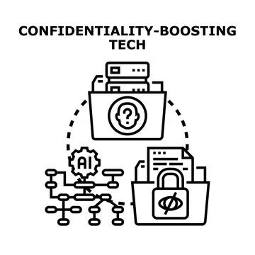 Confidentiality boosting technology securing data anonymity Stock Illustration