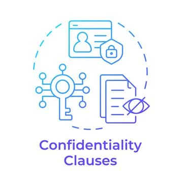 Confidentiality clauses blue gradient concept icon Stock Illustration