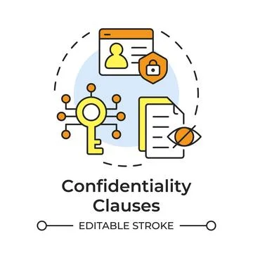 Confidentiality clauses multi color concept icon Stock Illustration