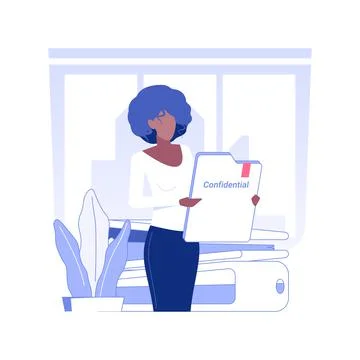 Confidentiality documents isolated concept vector illustration. Stock Illustration