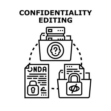 Confidentiality editing protecting private information concept Stock Illustration