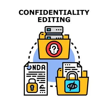 Confidentiality editing protecting private information concept Stock Illustration
