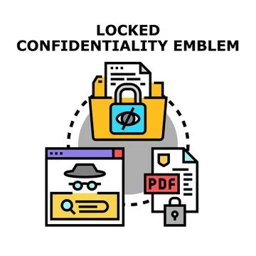 Confidentiality emblem illustrating data security and private information Stockillustratie