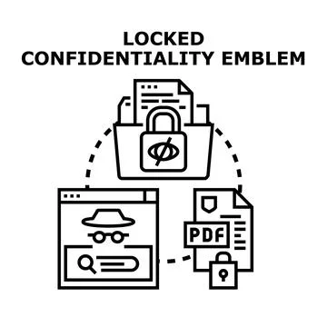 Confidentiality emblem illustrating data security and private information Stock Illustration