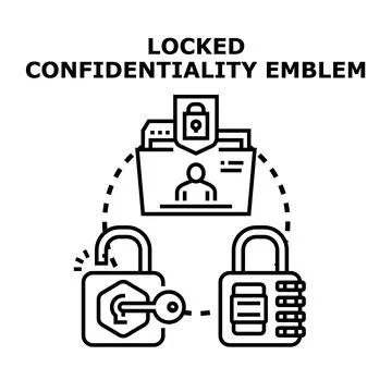 Confidentiality emblem illustrating digital data security concept Stock Illustration