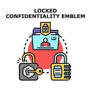Confidentiality emblem illustrating digital data security concept Stock Illustration