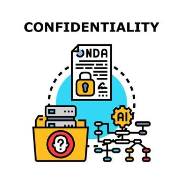 Confidentiality protecting data privacy and artificial intelligence system Stock Illustration