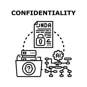 Confidentiality protecting data privacy and artificial intelligence system Stock Illustration