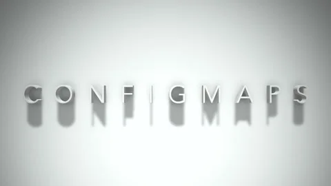 Configmaps 3D title animation with shadows on a white background Stock Footage 297216122