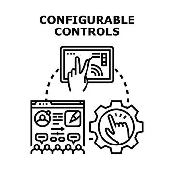 Configurable controls concept adjusting personalization settings Stock Illustration