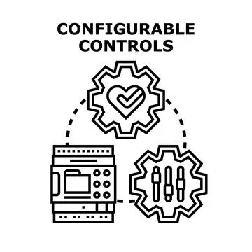 Configurable controls concept for custom settings application Stock Illustration
