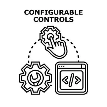 Configurable controls concept for custom settings and development Stock Illustration