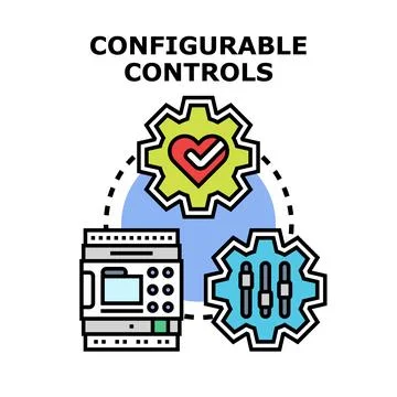 Configurable controls concept for custom settings application Stock Illustration