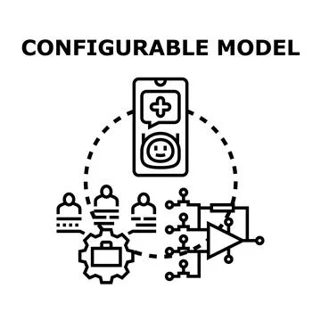 Configurable model illustrating dynamic adaptation in system design Stock Illustration